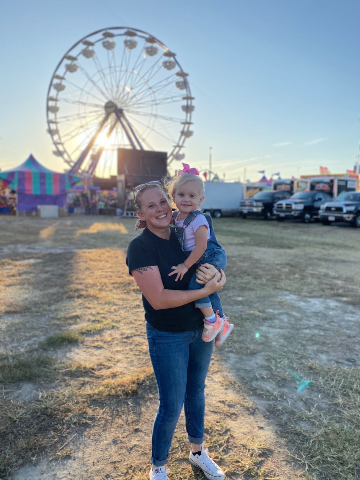 Slain officer and daughter near ferris wheel